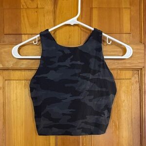 Athleta Black Camouflage Women's Crop Top